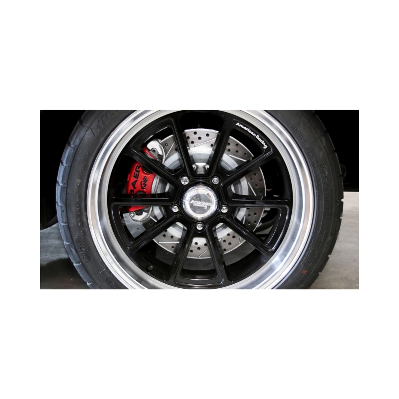 Ford Mustang Brake Kit - Front - Baer Brakes - Classic Series + Slotted/Drilled Rotors + D412 Pads - Red - `94-`04